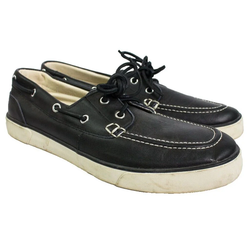 Polo Ralph Lauren Boat Shoes Leather Dark Topsiders Size 11.5 D